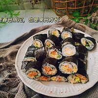 #带着美食出去浪#鸡蛋香肠火腿寿司卷的做法图解7