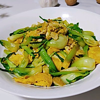 蒜辣酱油菜炒蛋的做法图解7