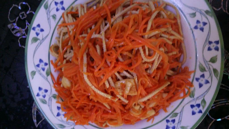 快手菜--胡萝卜炒豆腐丝的做法
