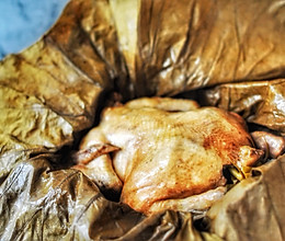 家庭版无泥烤箱版叫化鸡-只有一半的在天愿作比翼鸟的做法