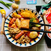 #夏日开胃餐#黄金蛋饺西兰花蟹味菇火腿肠海鲜丸子蟹柳麻辣烫的做法图解15
