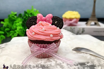 【美食魔法】米老鼠奶冻裱花马芬杯子蛋糕