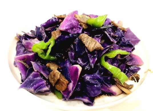 紫甘蓝炒牛排