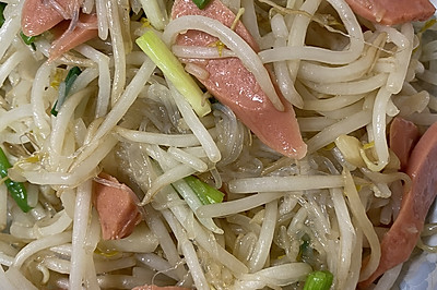 豆芽炒粉丝火腿肠