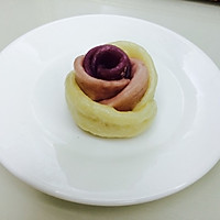 渐变紫薯牛奶玫瑰花馒头（附面团发酵法）的做法图解13