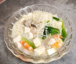 虾仁豆腐青菜面的做法