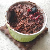 #莓语健康日记#超低卡无油无糖·蔓越莓可可香蕉微波炉蛋糕的做法图解11