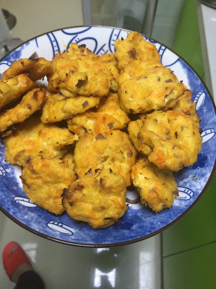 狗狗零食鸡肉胡萝卜红薯饼的做法图解11