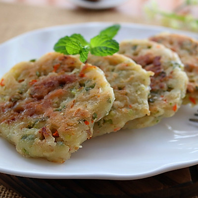 葱香菜肉煎饼