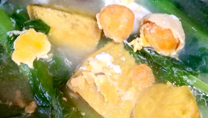 红薯咸蛋芥菜汤