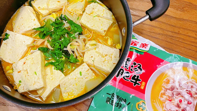 超下饭的酸汤豆腐锅的做法
