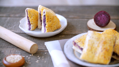 紫芋奶酪饼的做法图解15