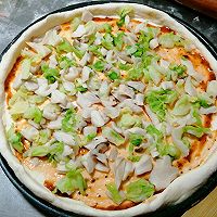 #2021趣味披萨组——芝香“食”趣#自制台湾烤肠时蔬披萨的做法图解6