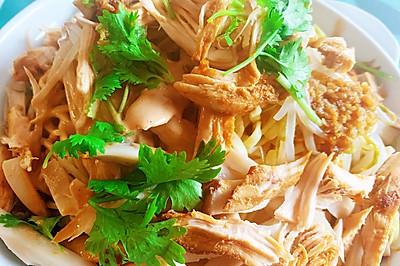 青柠汁杏鲍菇鸡胸肉凉面