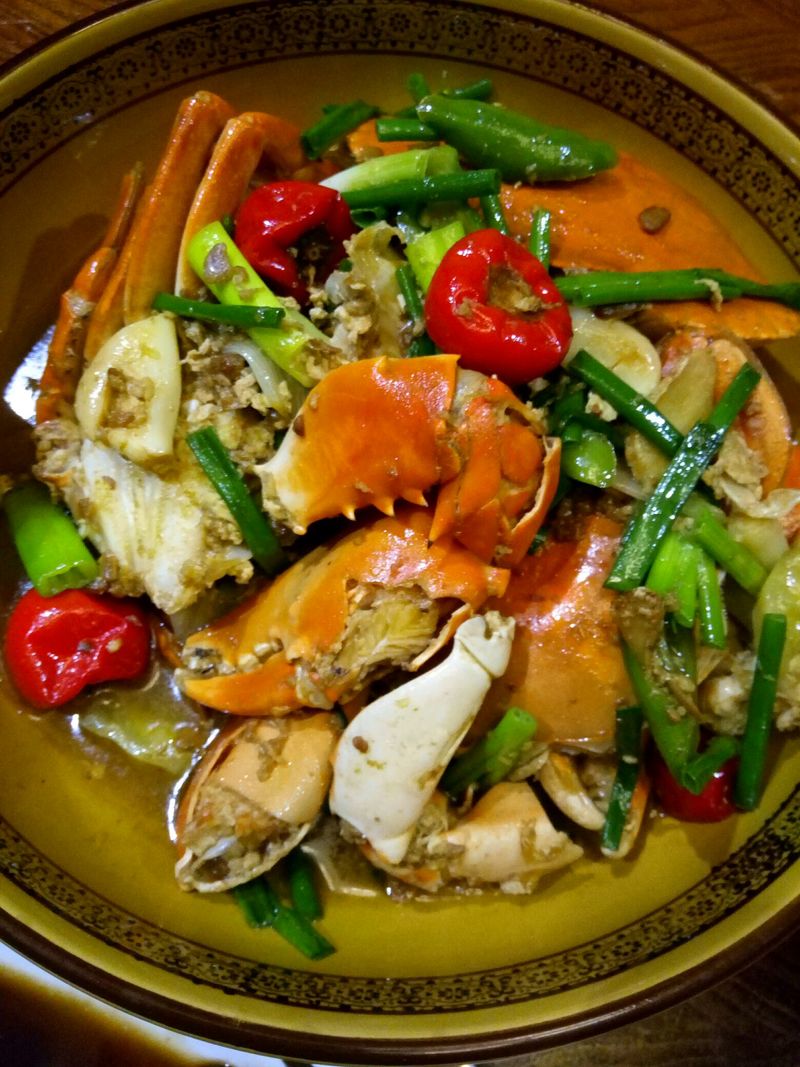 Green crab in pickled pepper sauce+