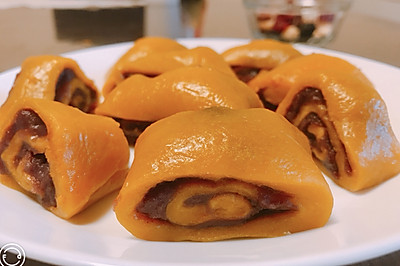 南瓜豆沙卷