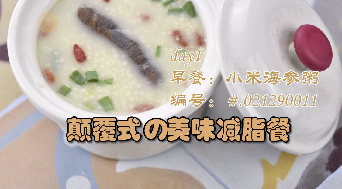 Diet breakfast low calorie sea cucumber millet porridge