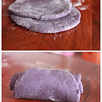 紫薯玫瑰花馒头的做法图解3
