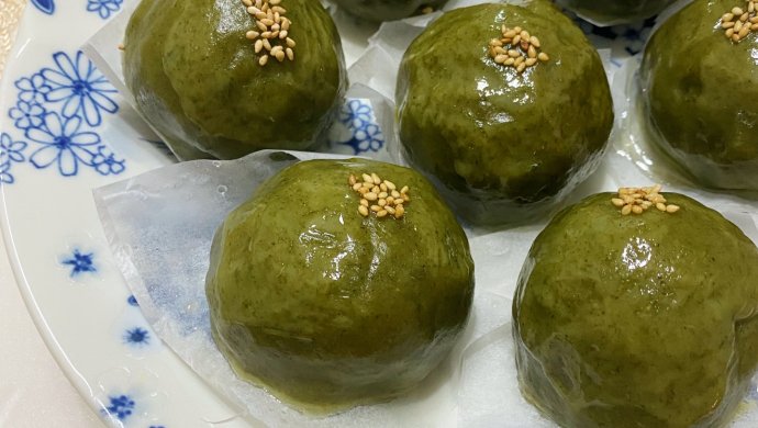 清明-艾草红豆青团