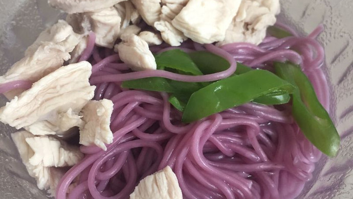 无油低卡鸡胸肉煮紫薯面