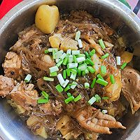 地锅鸡贴玉米面的做法图解9