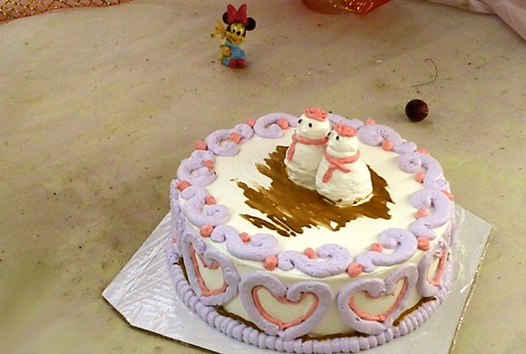 雪人裱花蛋糕