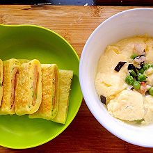 宝宝辅食~葱花火腿鸡蛋饼