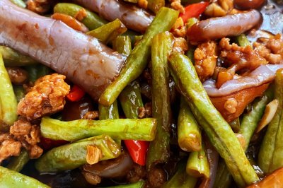 肉末豆角煸茄子