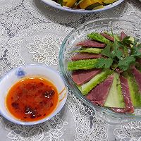 苦度仲夏——红油牛肉拌苦瓜#憋在家里吃什么#的做法图解5