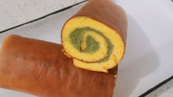 【香软微苦】抹茶虎皮蛋糕卷～随时吃酱多多