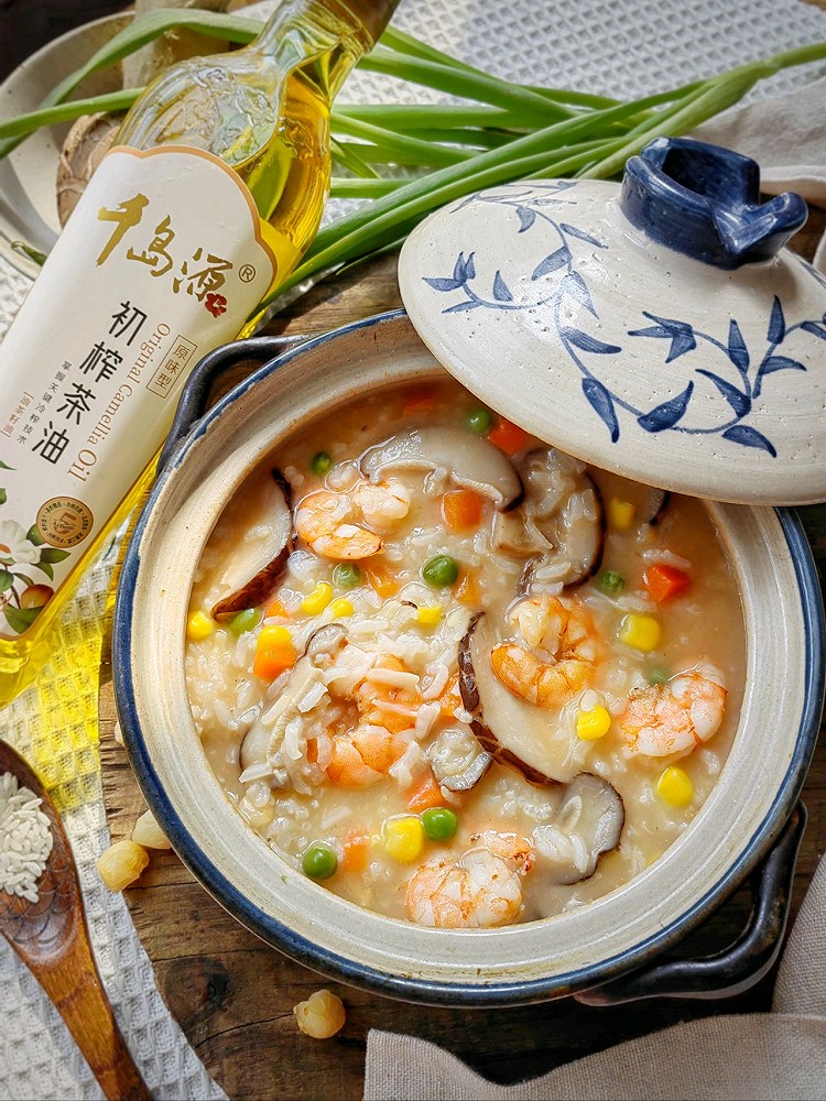 香菇鲜虾粥—味道鲜美口感清爽营养又暖胃的做法