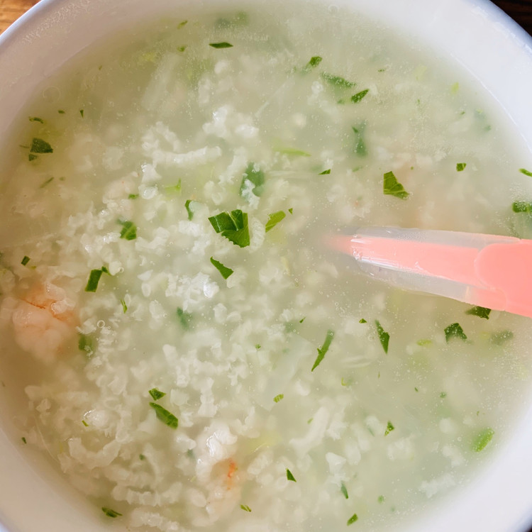 辅食虾仁蔬菜粥的做法
