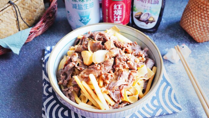 豆皮笋丝炒牛肉