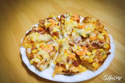 培根鲜虾披萨