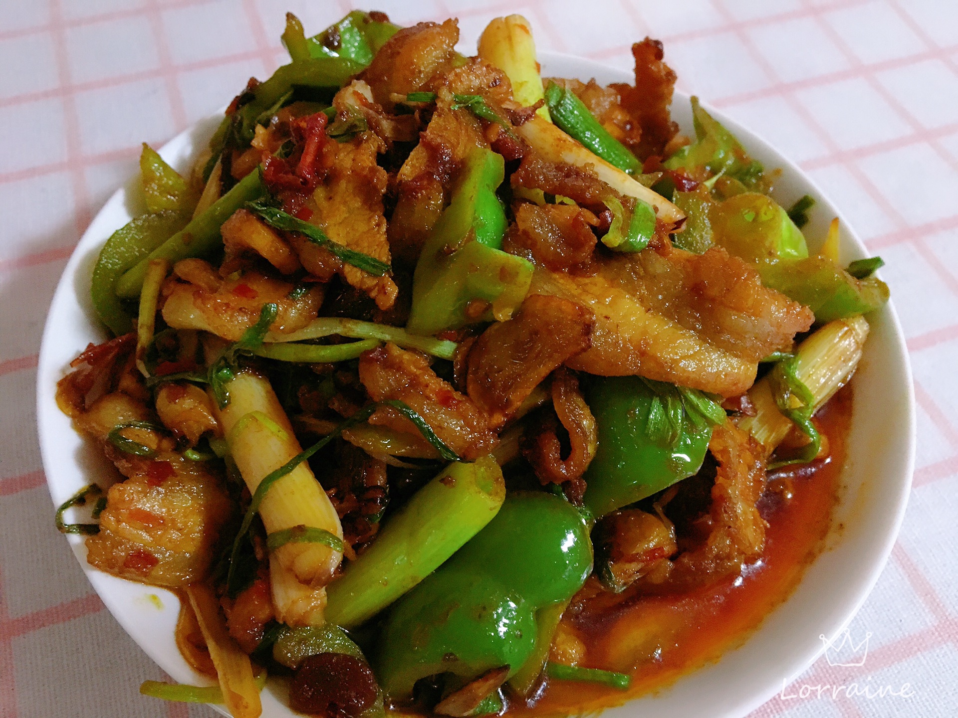 Quick double cooked pork slices Kwai