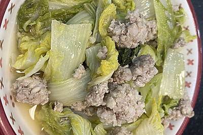 白菜炒肉糜