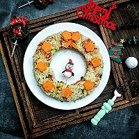 #今天吃什么#圣诞节，蛋炒饭也来凑热闹~炒饭花环的做法图解12