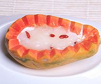 木瓜牛奶炖雪蛤的做法图解4