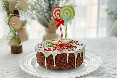 圣诞节亲子烘焙可可装饰蛋糕