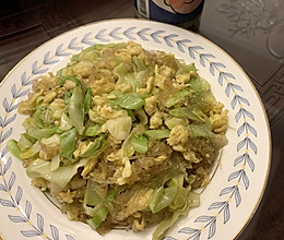 卷心菜鸡蛋炒粉丝的做法