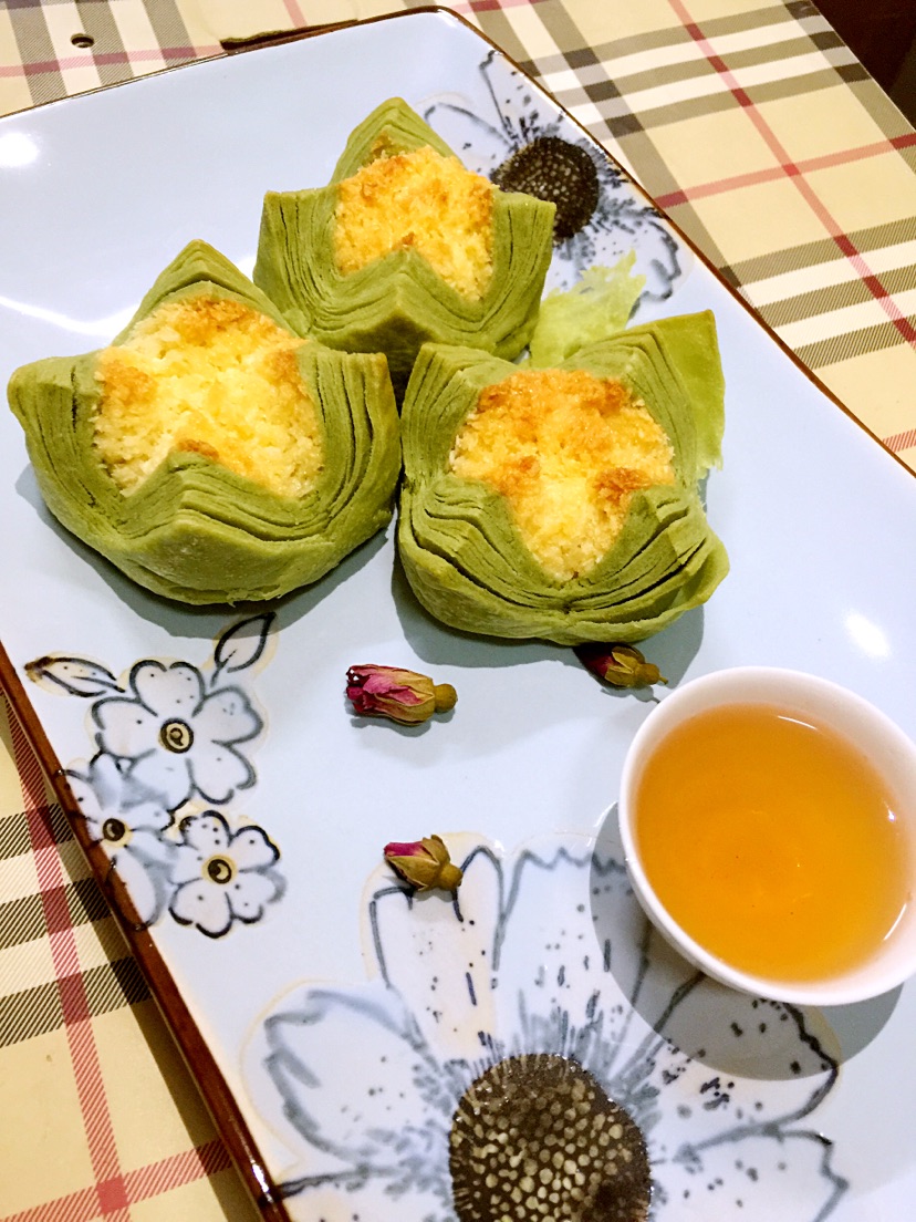 抹茶椰蓉莲花酥的做法图解19