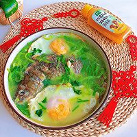 #让每餐蔬菜都营养美味#暖冬三宝汤-鲫鱼荷包蛋萝卜汤的做法图解8