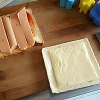 萌萌哒三明治#百吉福芝士面包#的做法图解1