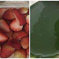 草莓抹茶奶凍的做法图解1