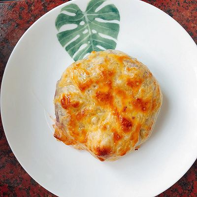 手抓饼皮芝士紫薯饼