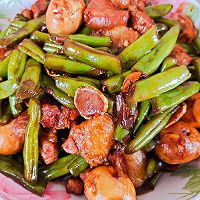 肉蛋烧豆角+香菇炝白菜的做法图解3