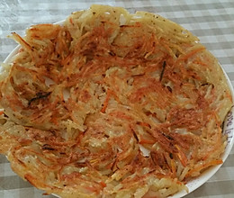 胡萝卜土豆丝素菜饼的做法