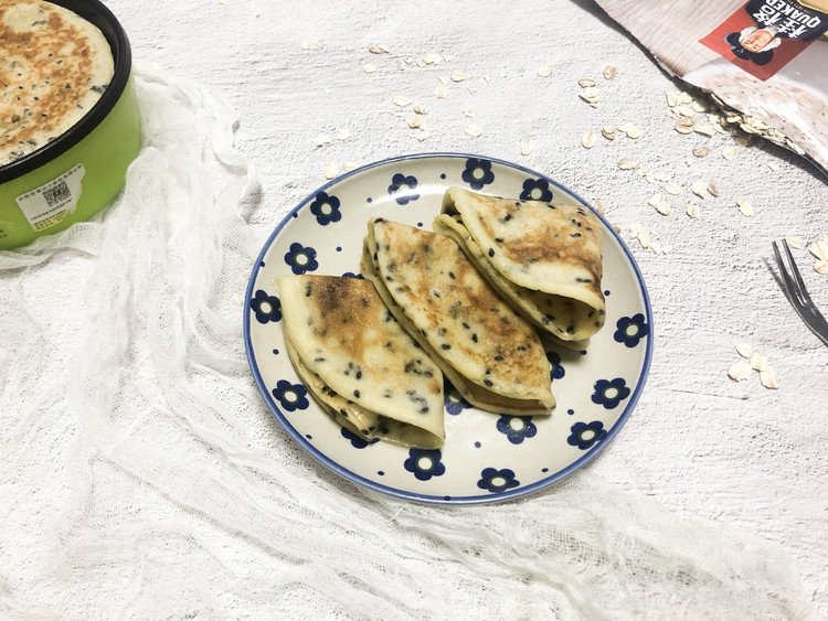 燕麦芝麻早餐饼的做法