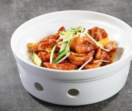 四合院家香丨豉油黄焖大明虾的做法
