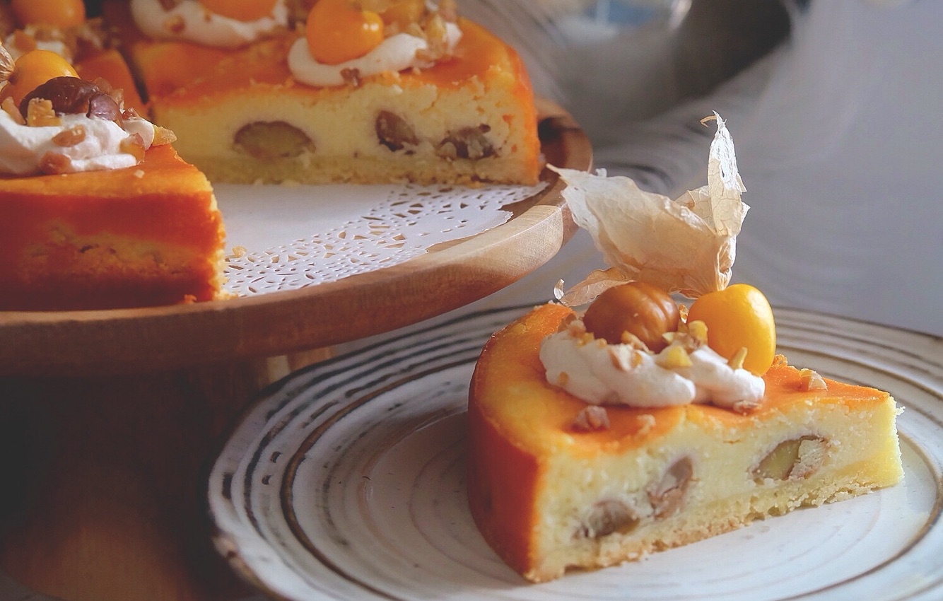 Chestnut cheese coffee cream tart